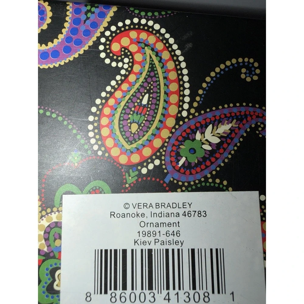 Vera Bradley Kiev Paisley 2016 Christmas Ball Ornament L